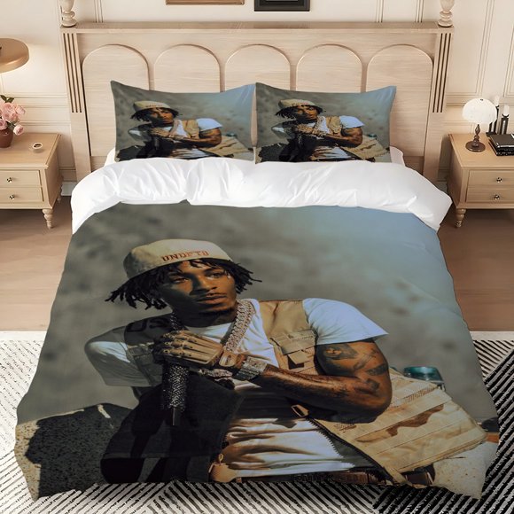 RapperYoungBOY Santa Fe Print Bedding Set Soft