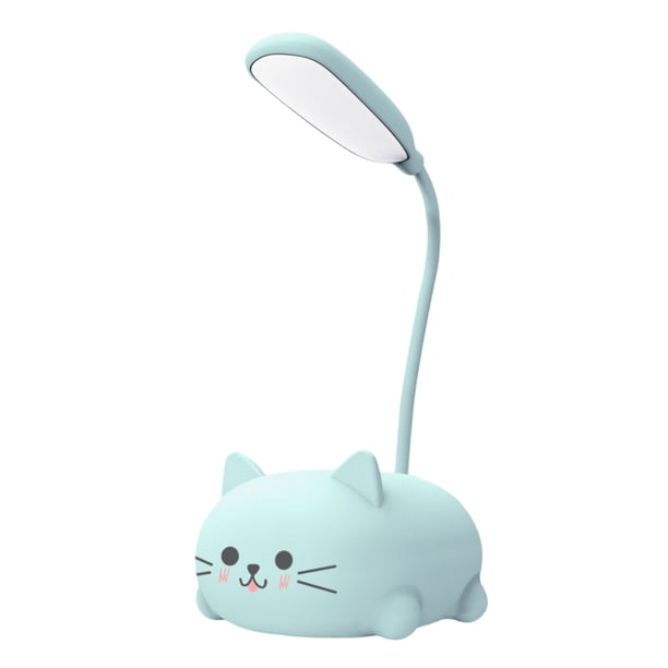 Lámpara de escritorio para oficina, hogar, LED, para niños, carga inalámbrica, para estudiantes, protección ocular, recargable por USB, juguete de dibujos animados, regalo, dormitorio, pequeña, de mes