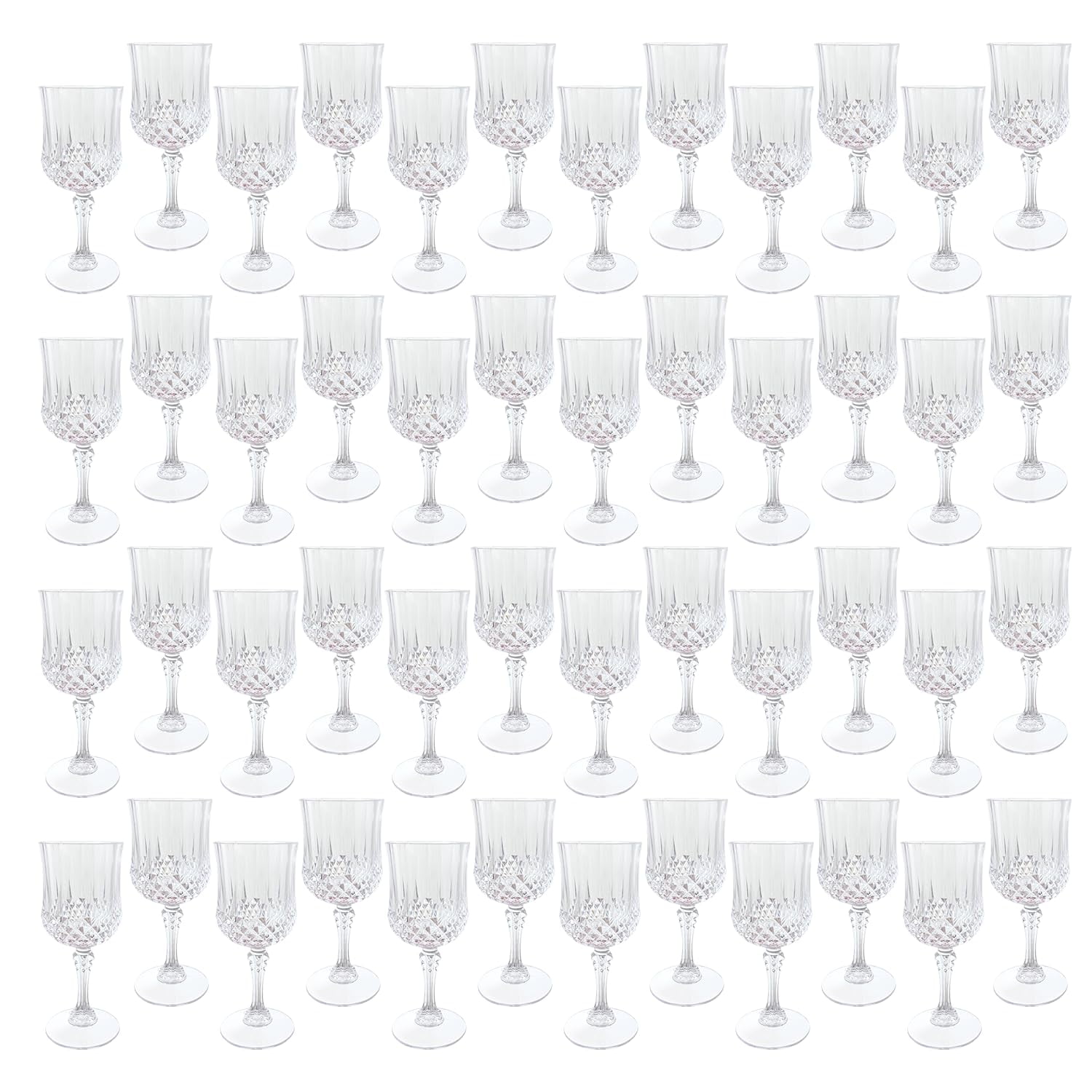 Copas De Vino De Plástico Leyiqu, Estilo Vintage, 200 Ml (paquete De 48)