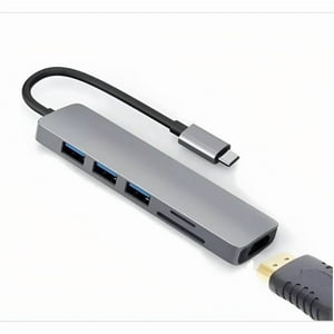 Genérico - Adaptador Usb Hub Hdmi Tipo C 3 X Usb 3.0 6En1