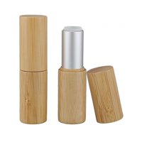 Magideal - 2 Uds Tubo De Lápiz Labial Vacío De Bambú Tubos De Brillo De Labios 5G Mini Botella De Bálsamo Labial Para Niñas Mujeres Maquillaje Regalo Del Día De , B B
