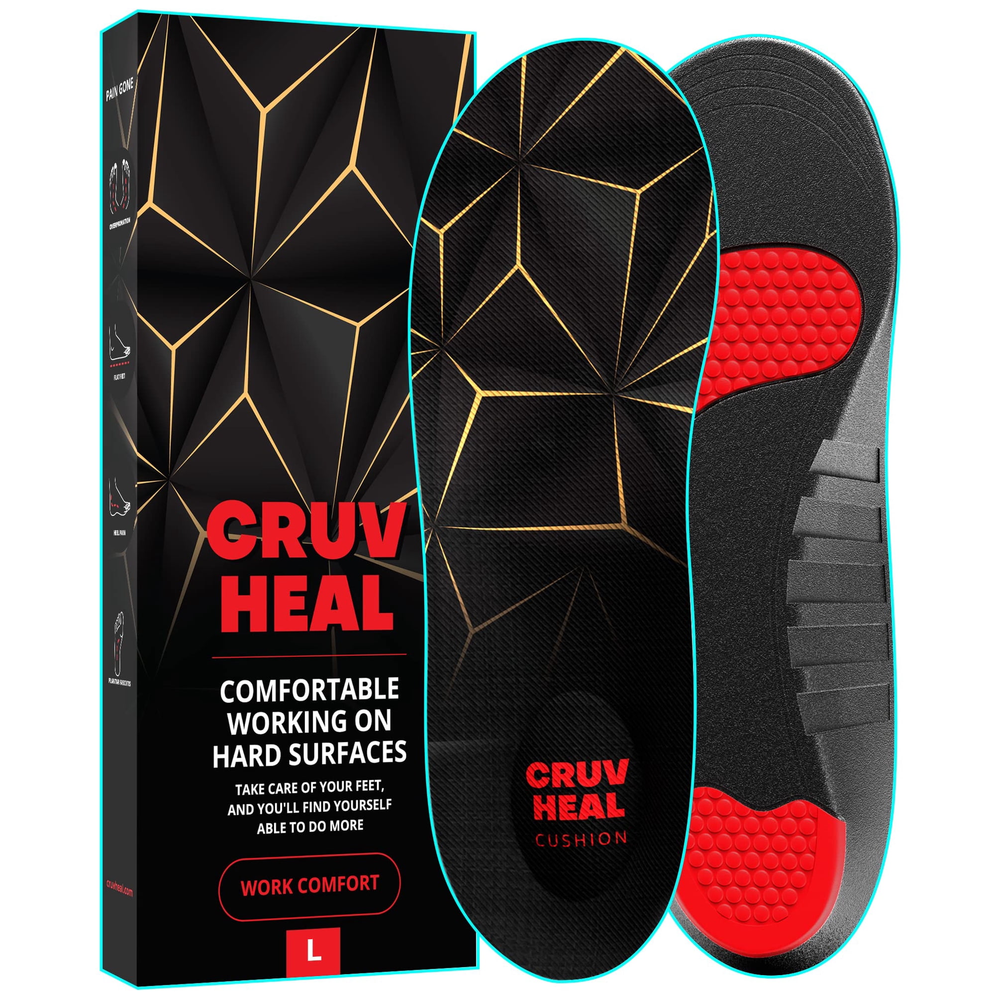 Plantillas Cruvheal Work Pro Comfort Shock Absortion Negras