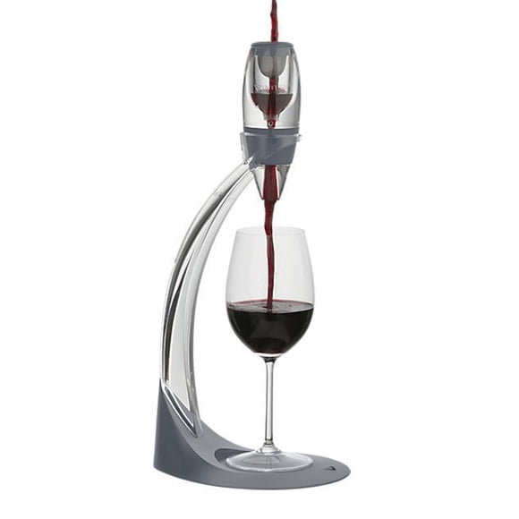 Juego de vertedores Vinturi Deluxe Essential para vino tinto con decantador en forma de torre