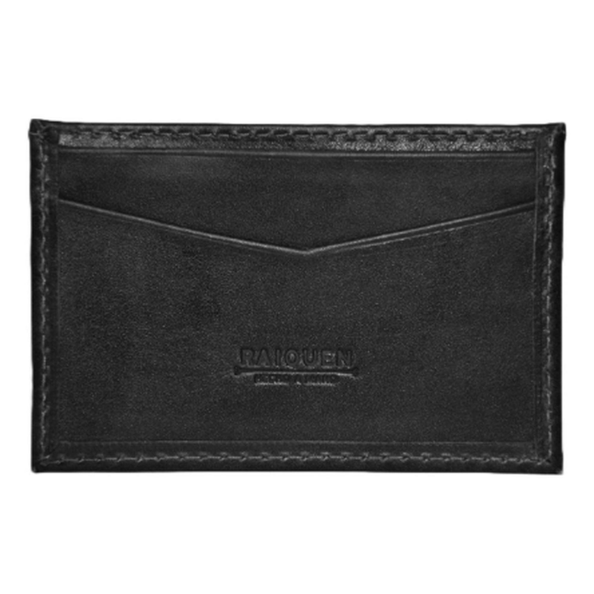 Billetera Tarjetero Negro Icalma Hecha A Mano Raiquen Negro