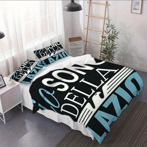 Three-Piece "Io Sono Della Lazio" Printed Duvet Cover Set Bedding Set