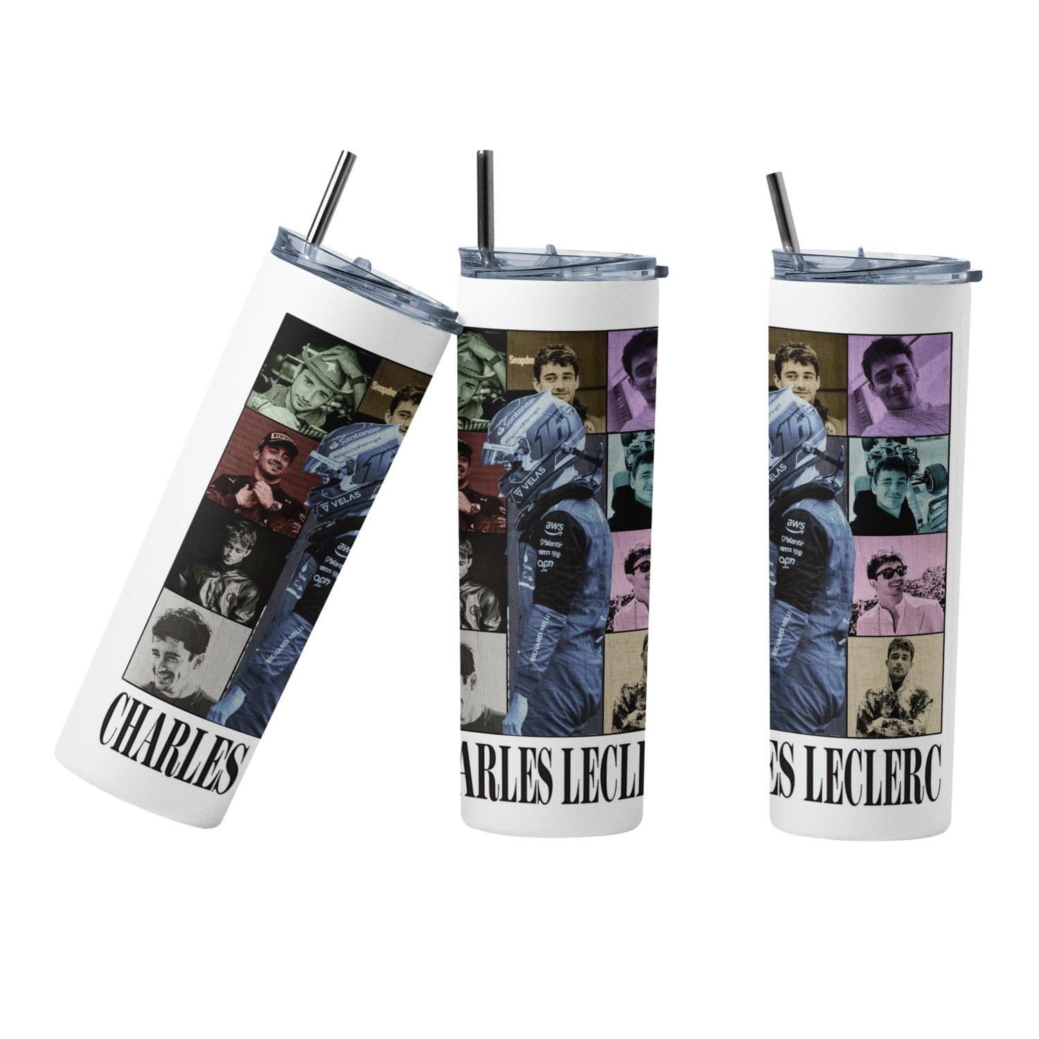 Sm - Termo Botella Térmica F1 Auto Charles Leclerc Formula 1 Mug Blanco