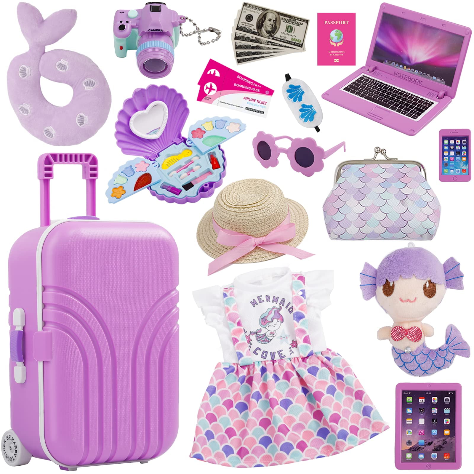 Srua Don - Set De Maletas De Viaje 18 Pulgadas Con Accesorios
