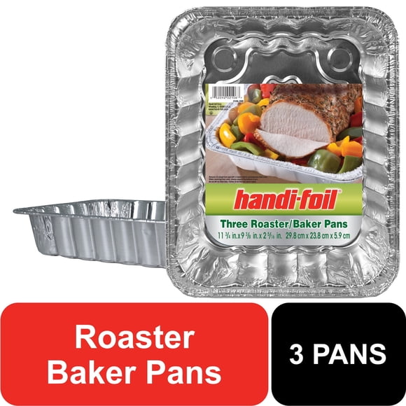 Bandejas Asar HandiFoil Aluminio 3 Unid 29.8x23.8x5.9cm