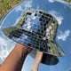 thumbnail image 5 of Gorras de pescador con purpurina de espejo | Nuevo sombrero de pescador con purpurina unisex | Sombreros clásicos de discoteca con purpurina de espejo para hombre y mujer, artículos de fiesta, 5 of 7
