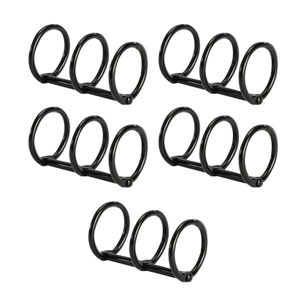Carpetas de hojas metálicas sueltas de 5x3 anillas, 3 agujeros, anillas para encuadernación de hojas metálicas sueltas, anillas para libros, para , Negro 30mm