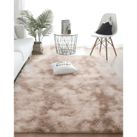 Genérico - Alfombra Extra Suave Grande 240Cm Beige Jaspeada