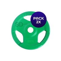 Sdmed - Disco Engomado 3 Agarres Olimpico 10 Kg Pack De 2 Unidades
