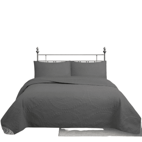 Genérico - Cubrecama Quilt Reversible 1 5 Plazas Gris Wonder Collection Martiné