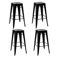 Klik Muebles - Pack De 4 Pisos Taburetes Tolix Altos - Negro