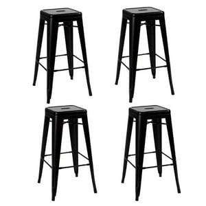 Klik Muebles - Pack De 4 Pisos Taburetes Tolix Altos - Negro