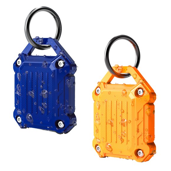 Soporte impermeable para Airtag DOVICK, paquete de 2 (azul y naranja)