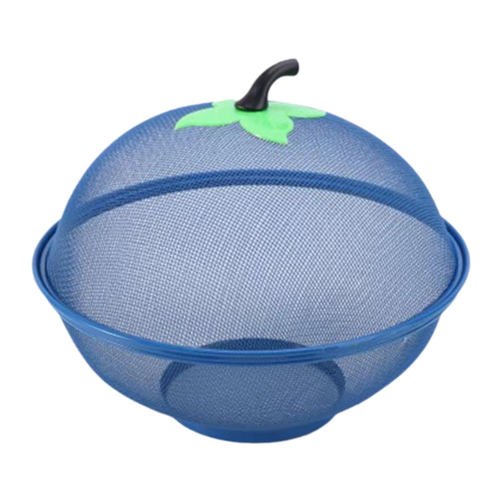 Bothyi - Cesta De Fruta De Malla Con Tapa, Cesta De Alambre De Metal Para Restaurantes, Mostrador De Cocina, Azul