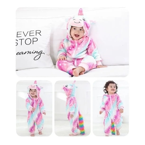 Pijama Y Disfraz Enterito Polar Bebés Unicornio
