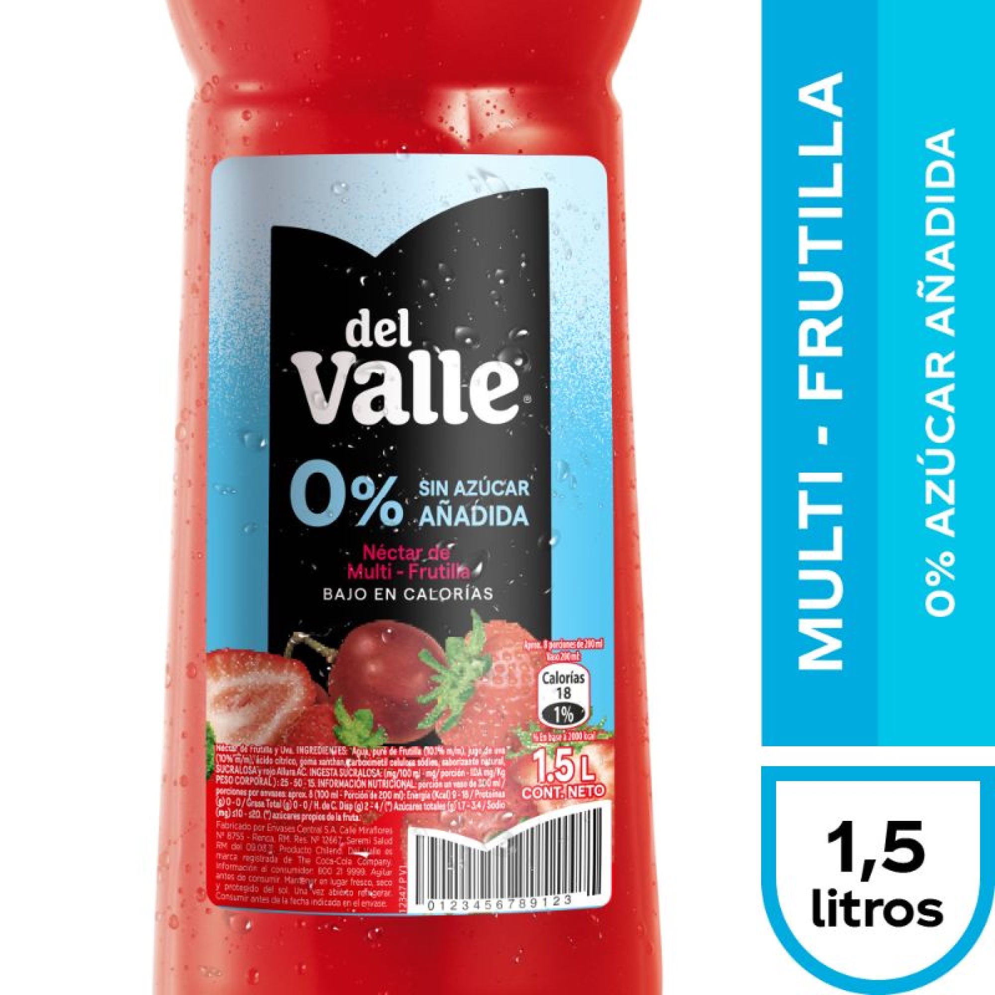 Néctar Multi-frutilla 0% Azúcar Añadida Botella 1,5 L Del Valle
