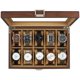 thumbnail image 1 of Watch Box GUKA - Expositor de madera y cristal con 10 ranuras, color marrón, 1 of 7