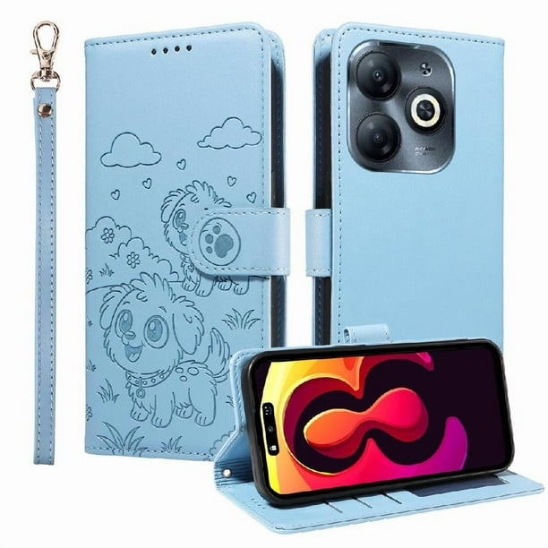 Funda Billetera FOXDOCK Compatible con Tecno Spark GO 2024 4G, Diseño Perrito Tierno, Ranuras para Tarjetas y Soporte Plegable
