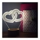 thumbnail image 1 of Lámpara 3d Double Heart Con Base De Madera Hecha A Mano, 1 of 1