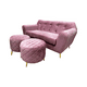 thumbnail image 2 of Sofa New Dos Cuerpos Mas Dos Puff Palo Rosa Felpa, 2 of 3