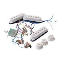 Magideal - Juego De Pastillas Para Guitarra, Pastilla Sss, Control De Volumen, Pastilla Pasiva Con Potenciómetro, Para Reemplazo De Instrumento De Guitarra Eléctrica St Blanco