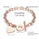 thumbnail image 2 of Pulsera de eslabones grabados de acero inoxidable con hebilla OT para mujeres y niñas, 2 of 7