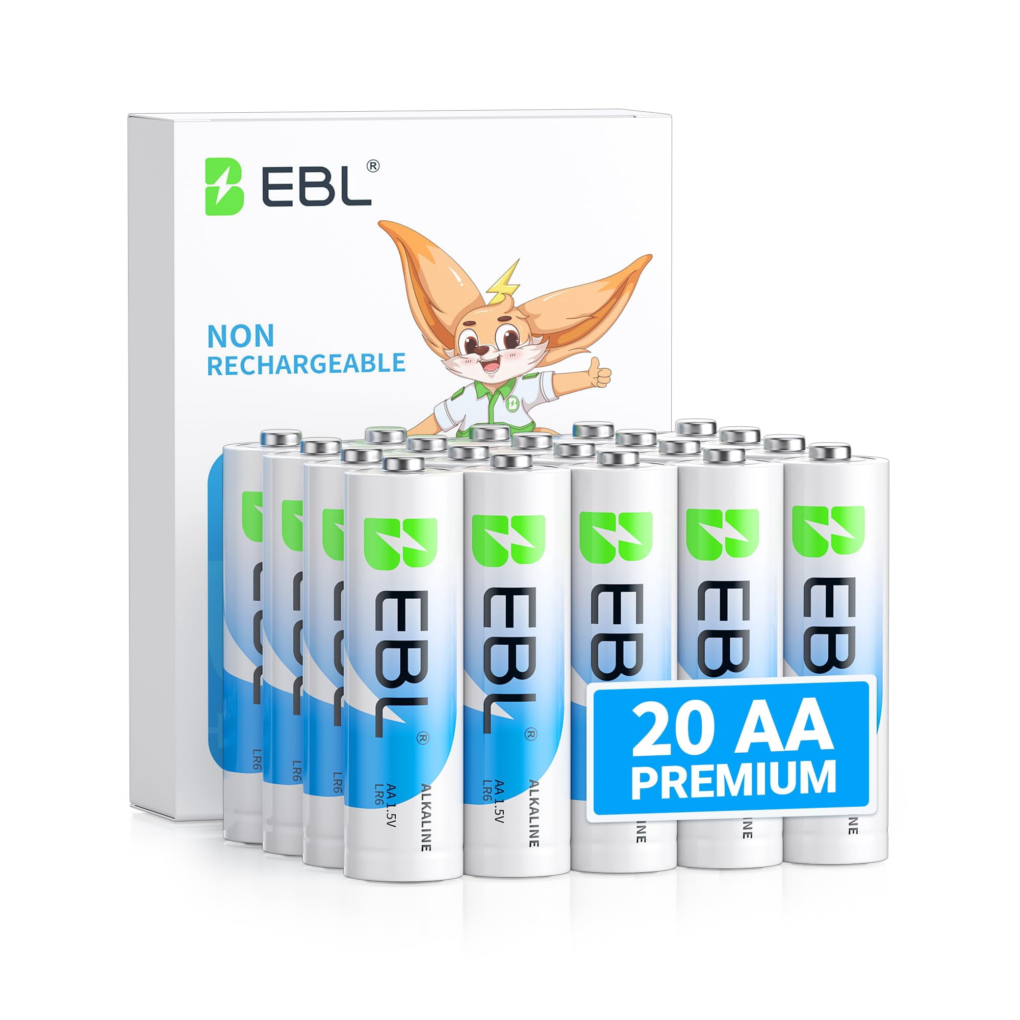 Pilas Alcalinas Ebl Aa 20 Unidades 1,5 V No Recargables