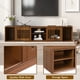 thumbnail image 3 of Mid-Century Modern 54.3" Extendable TV Stand (up to 100") with Cat House & Litter Box Enclosure – Walnut Wood Entertainment Center, Sliding Doors, Hidden Pet Furniture, 3 of 3