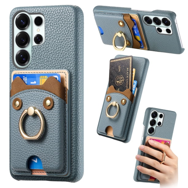 Funda FOXDOCK para Samsung Galaxy S26 Ultra billetera, soporte ajustable y diseño seguro-azul