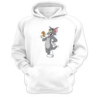 Genérico - Poleron Canguro Tom Y Jerry Blanco Talla S Unisex