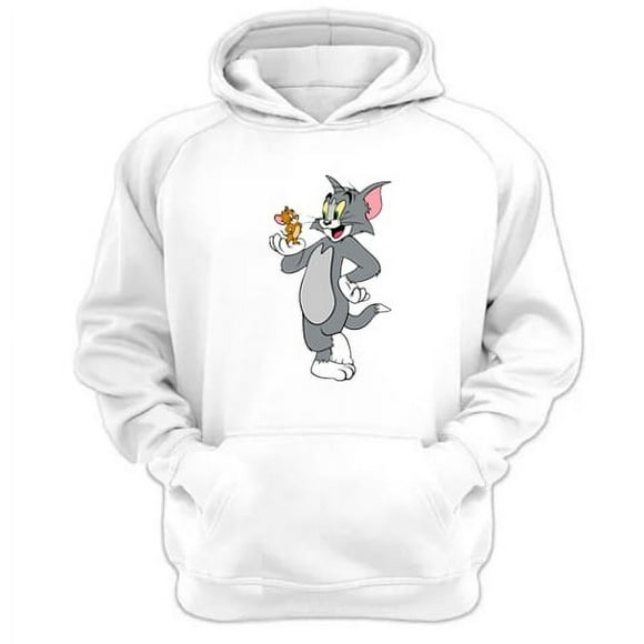 Polerón Canguro Tom Y Jerry Blanco Talla M Unisex
