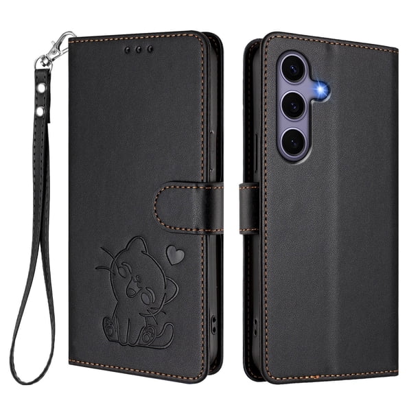 Funda de Gato tipo Libro para Samsung Galaxy S25, Negro