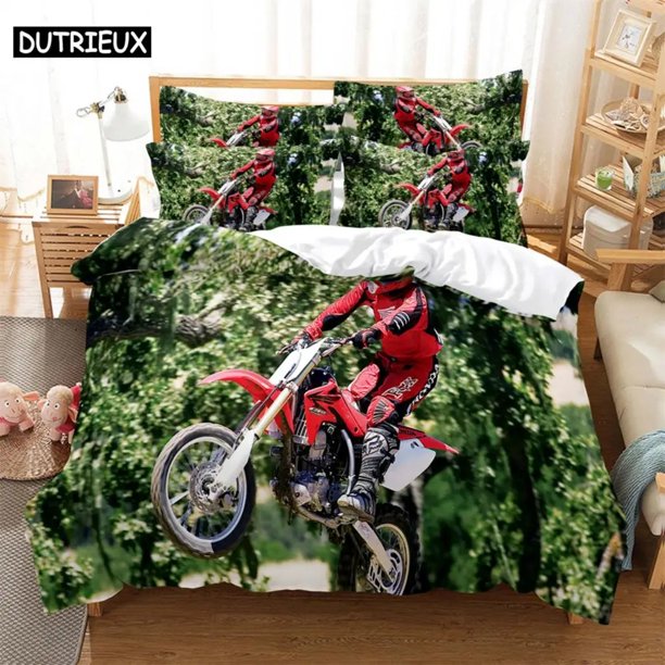 Forest motorcycle Bedding 3-piece Digital PrintingPlain Weave Craft For North America And Europe Bedding Set
