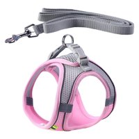 Magideal - Arnés Para Perros, Chaleco Reflectante Ajustable Sin Estrangulamiento Para Mascotas Con Accesorios De Correa, Entrenamiento De Control Suave Para , Rosa Xxs