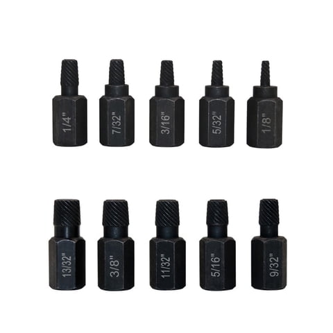 Magideal - Extractor De Tornillos Dañados De Acero, 10 Uds., Broca Con Mango Hexagonal, Extractor De Tornillos Pelados, Alta Dureza, Eliminación De Espárragos,