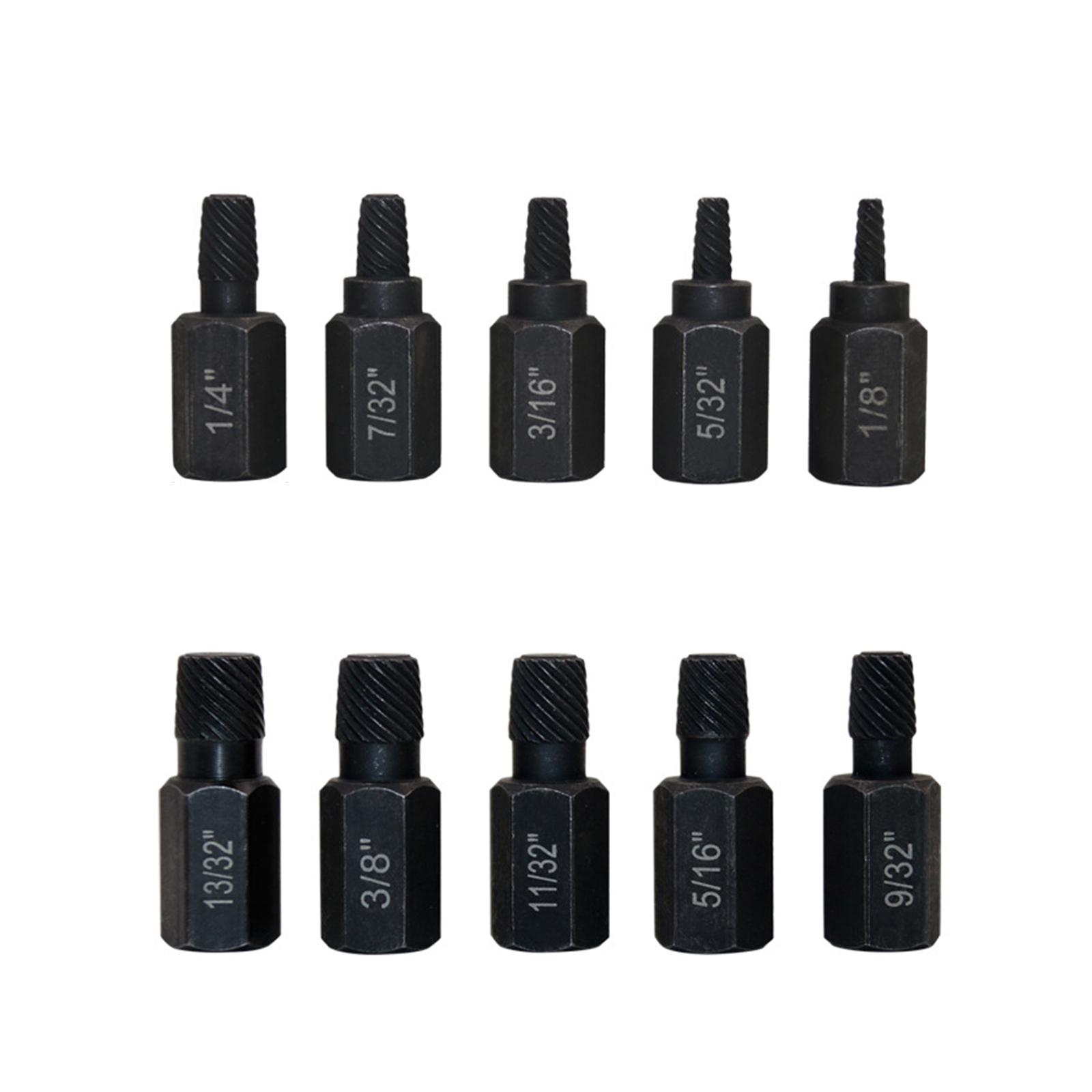 Magideal - Extractor De Tornillos Dañados De Acero, 10 Uds., Broca Con Mango Hexagonal, Extractor De Tornillos Pelados, Alta Dureza, Eliminación De Espárragos,