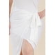 thumbnail image 2 of Saronite Vestido Midi Básico Cruzado con Lazo Frontal, sin Mangas, Blanco (Talla Grande para Mujer), 2 of 5