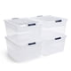 thumbnail image 1 of Contenedores de almacenamiento Rubbermaid Cleverstore, 74 cuartos de galón, transparentes, paquete de 4, 1 of 9