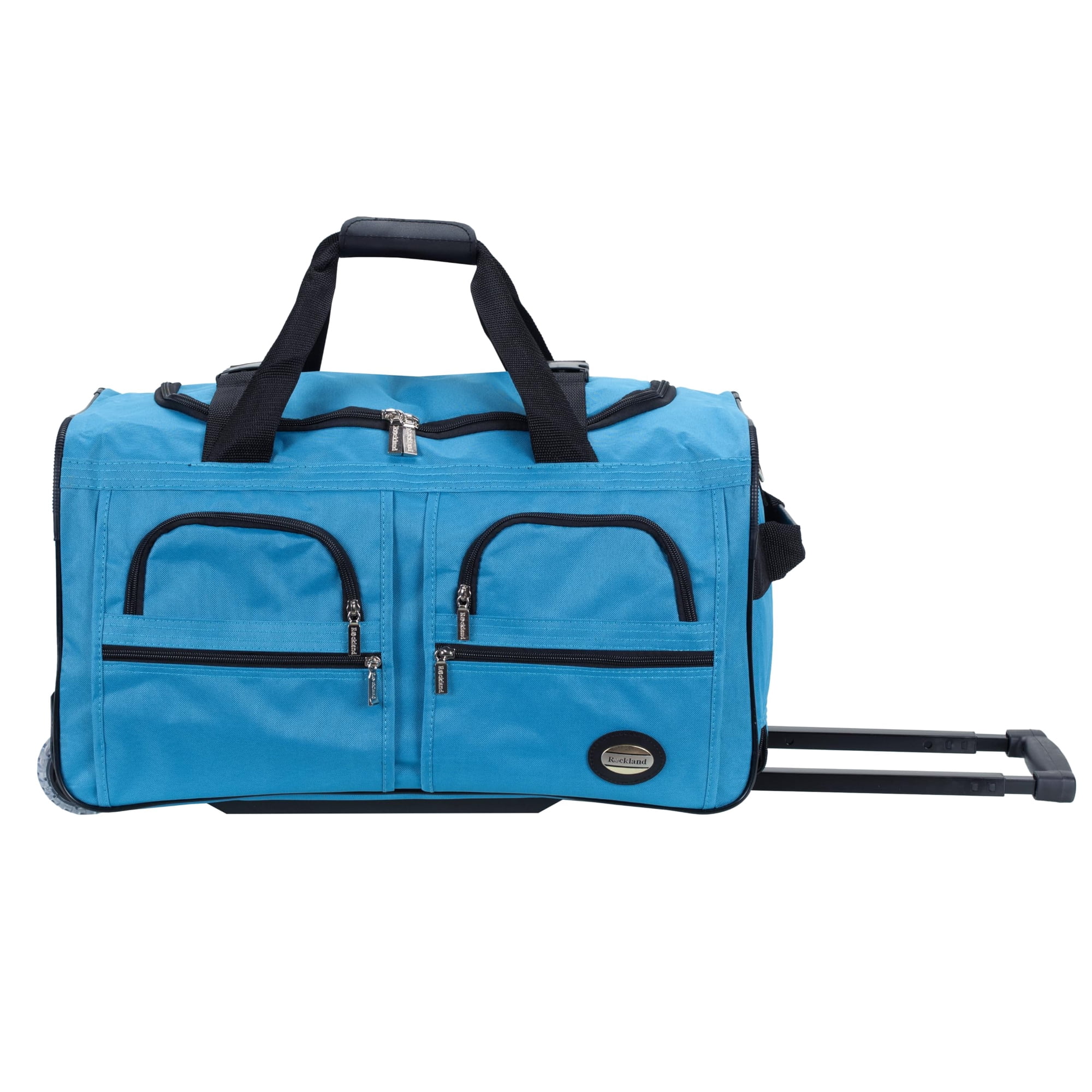 Bolsa De Lona Con Ruedas Rockland Turquoise De 22 Pulgadas Con Ruedas Extra Grandes