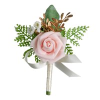 Magideal - Boutonniere De Flores Para Boda, Boutonniere De Rosas Para Novio, Boutonniere Con Alfiler Y Clip Para Decoración De Compromiso De Graduación