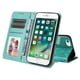 thumbnail image 3 of Funda tipo cartera FOXDOCK para iPhone 6 Plus , diseño girasol en relieve, cuero PU, cierre magnético, soporte y tarjetero, 3 of 5