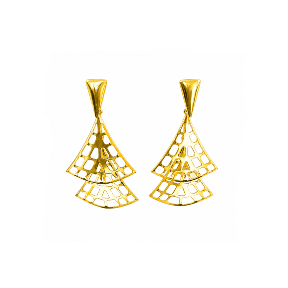 Aros Celeste con Baño de Oro 18K.