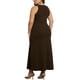 thumbnail image 3 of Agnes Orinda Vestido de Suéter de Talla Grande para Mujeres Cuello Redondo Sin Mangas Vestido de Punto Casual 1X Marrón, 3 of 6