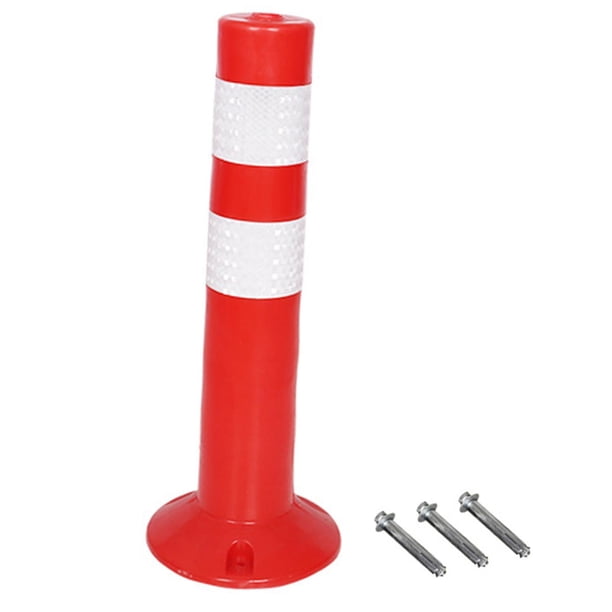 Poste de bolardo seguro, poste de barrera de estacionamiento, poste de advertencia, señales seguras, bolardo de tráfico de tubería reflectante para Estilo A 45cm