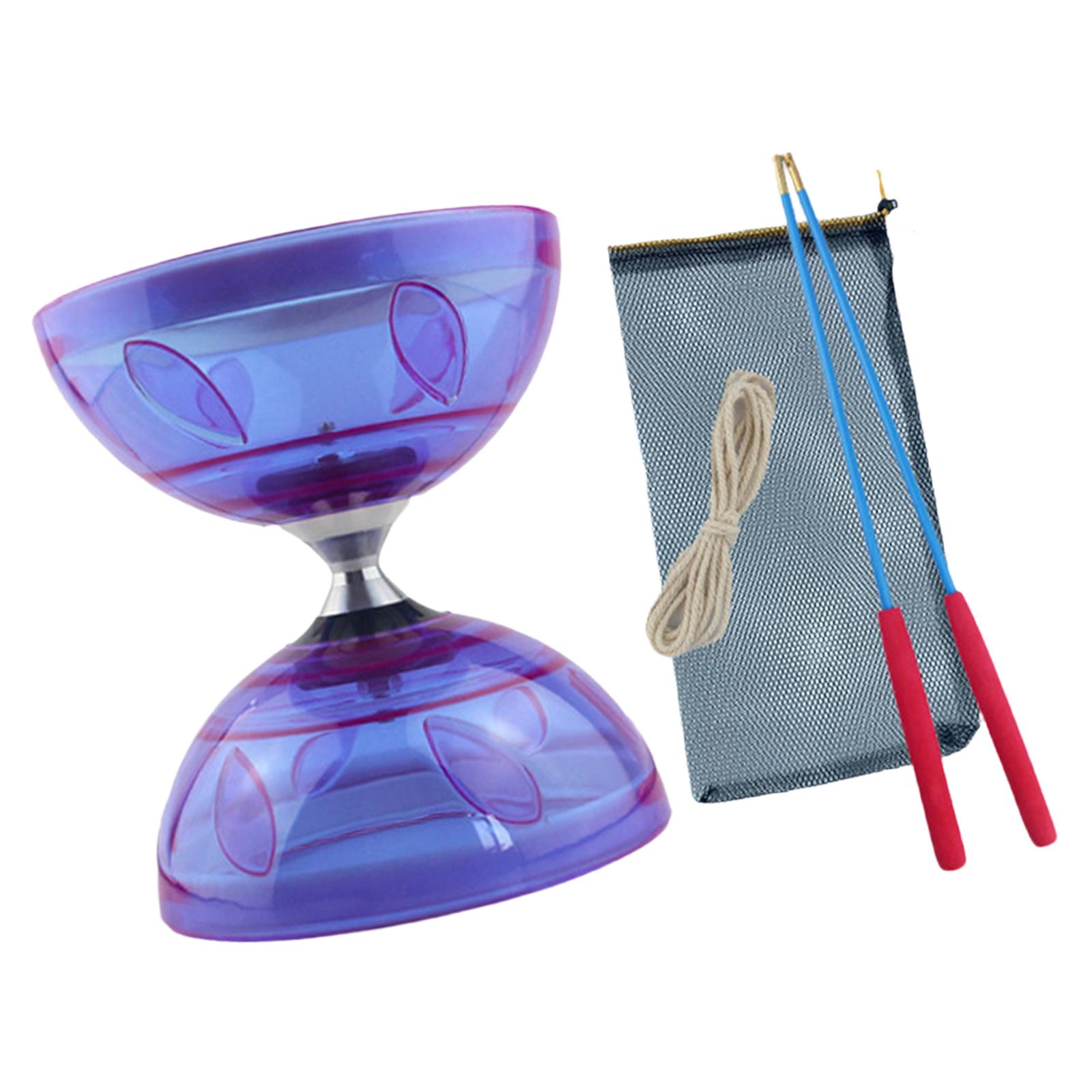 Magideal - Juguete De Diábolo Interactivo, Juguete Chino Para Malabarismo, Ligero, Multifunción, Con 2 Palos De Diábolo Para Niños, Para Césped Y Exteriores. Púrpura 147 Cm X 128 Cm