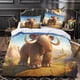 thumbnail image 3 of Juego de 3 piezas de microfibra Mammoth, funda nórdica y funda de almohada, ropa de cama con estampado digital 3D, fundas de edredón individuales, cama de día doble., 3 of 3