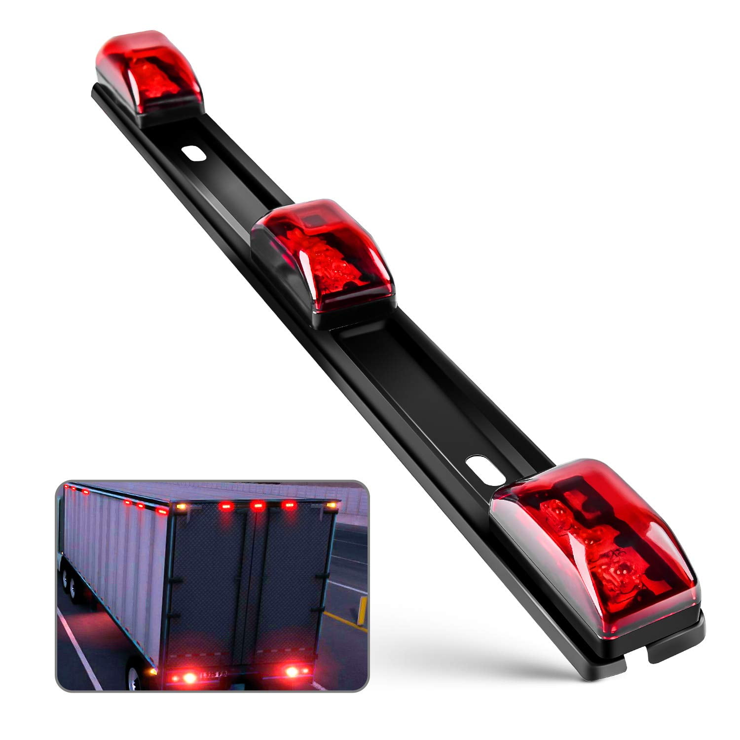 Luz Trasera Con Marcador De Identificación Nilight Tl-11, 9 Led, Roja, Para Camión